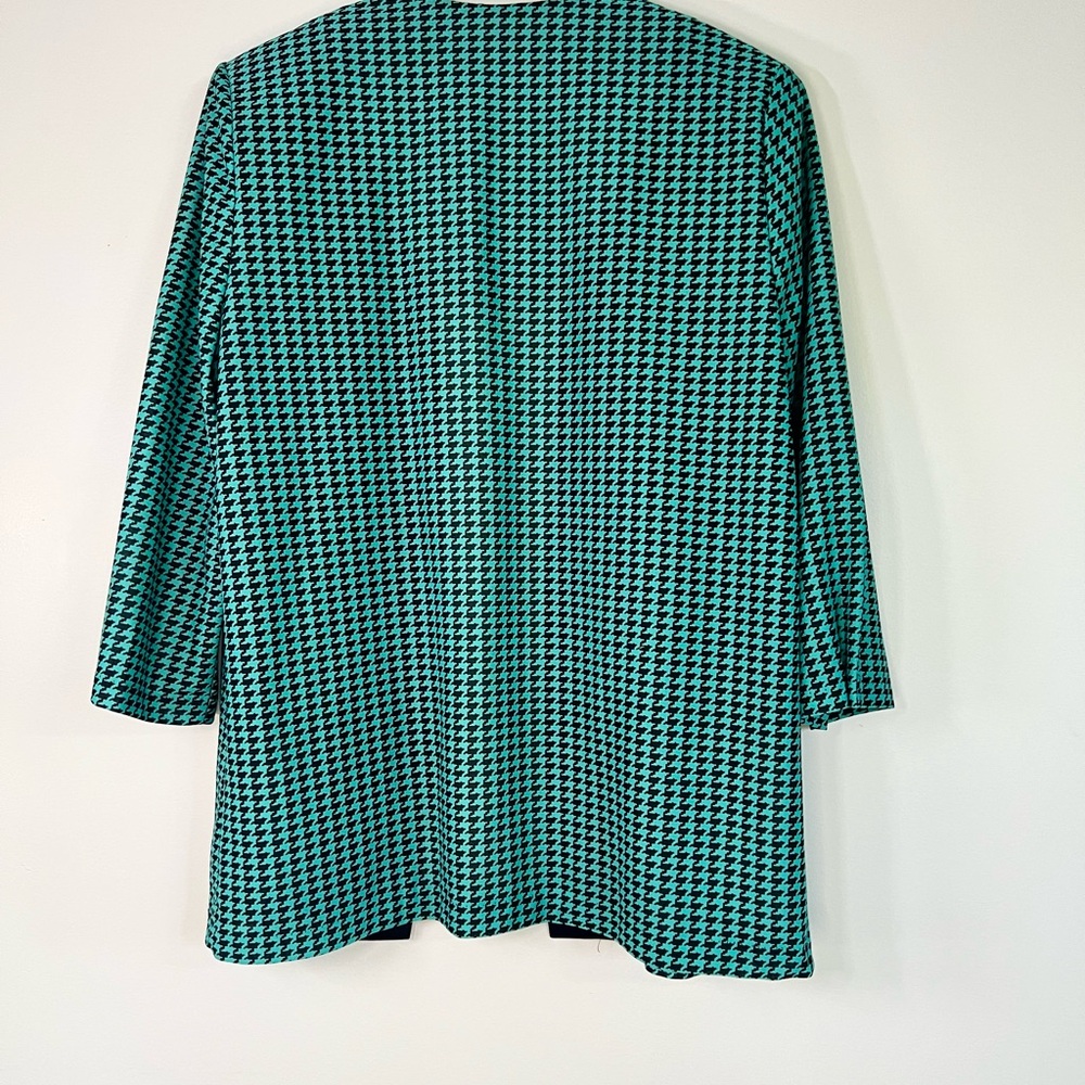 VINTAGE Chic Houndstooth Women's Jacket in Green and Black - Picture 8 of 10